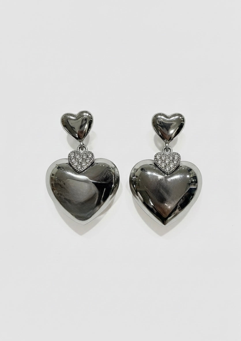 Heart earrings - stainless steel