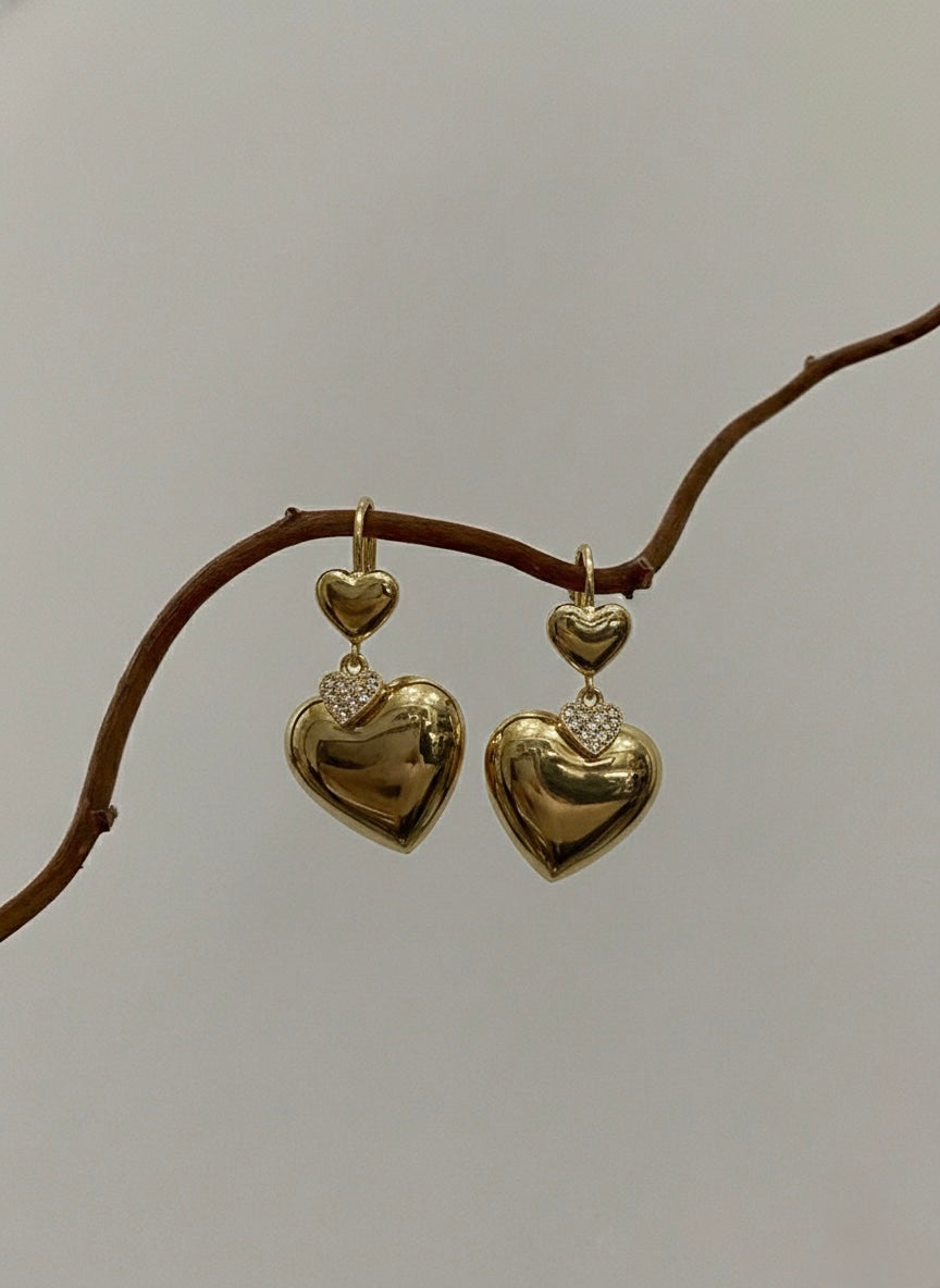 Heart earrings- stainless steel