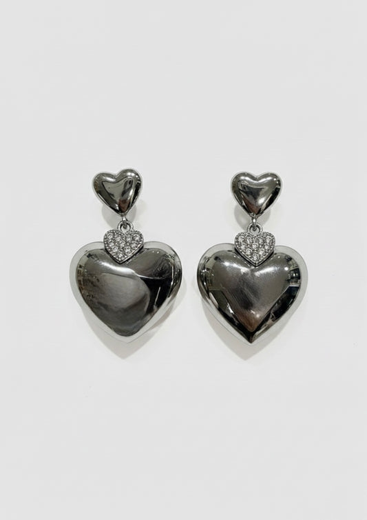 Heart earrings - stainless steel